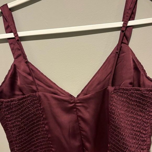 Women's/Teen's Crop Satin Maroon Colored Crop Top - Abercrombie & Fitch -Size M - Picture 6 of 14